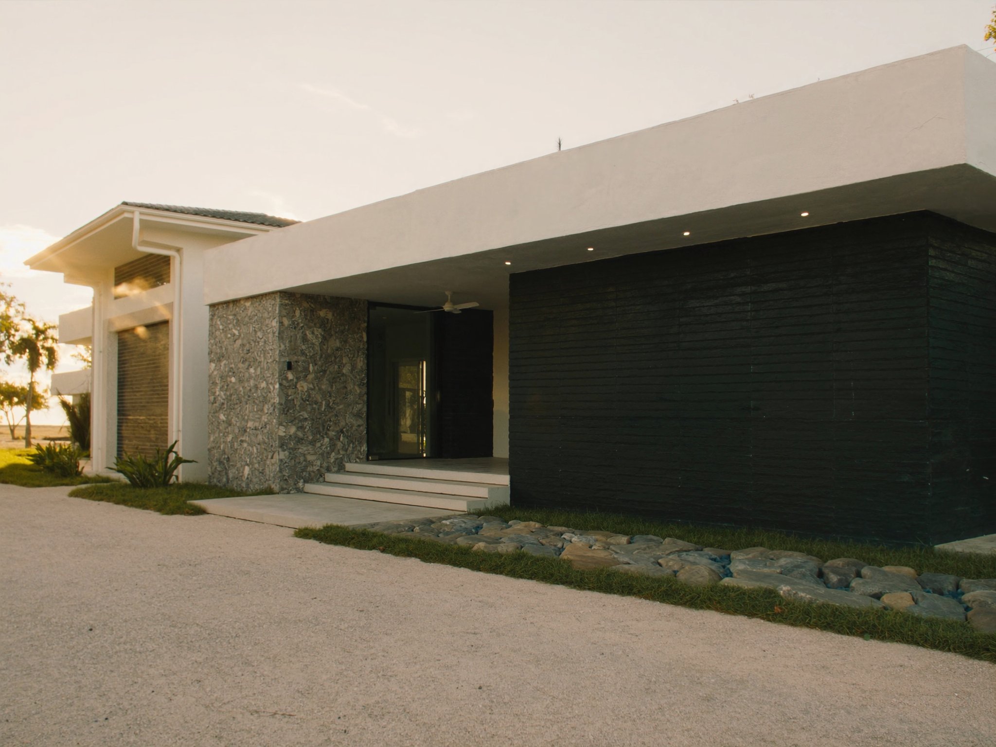 Modern home with minimalist garden landscaping